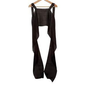 The Row Wei Silk Organza Tank Top Black OS Cascading Wrap Crop Wings